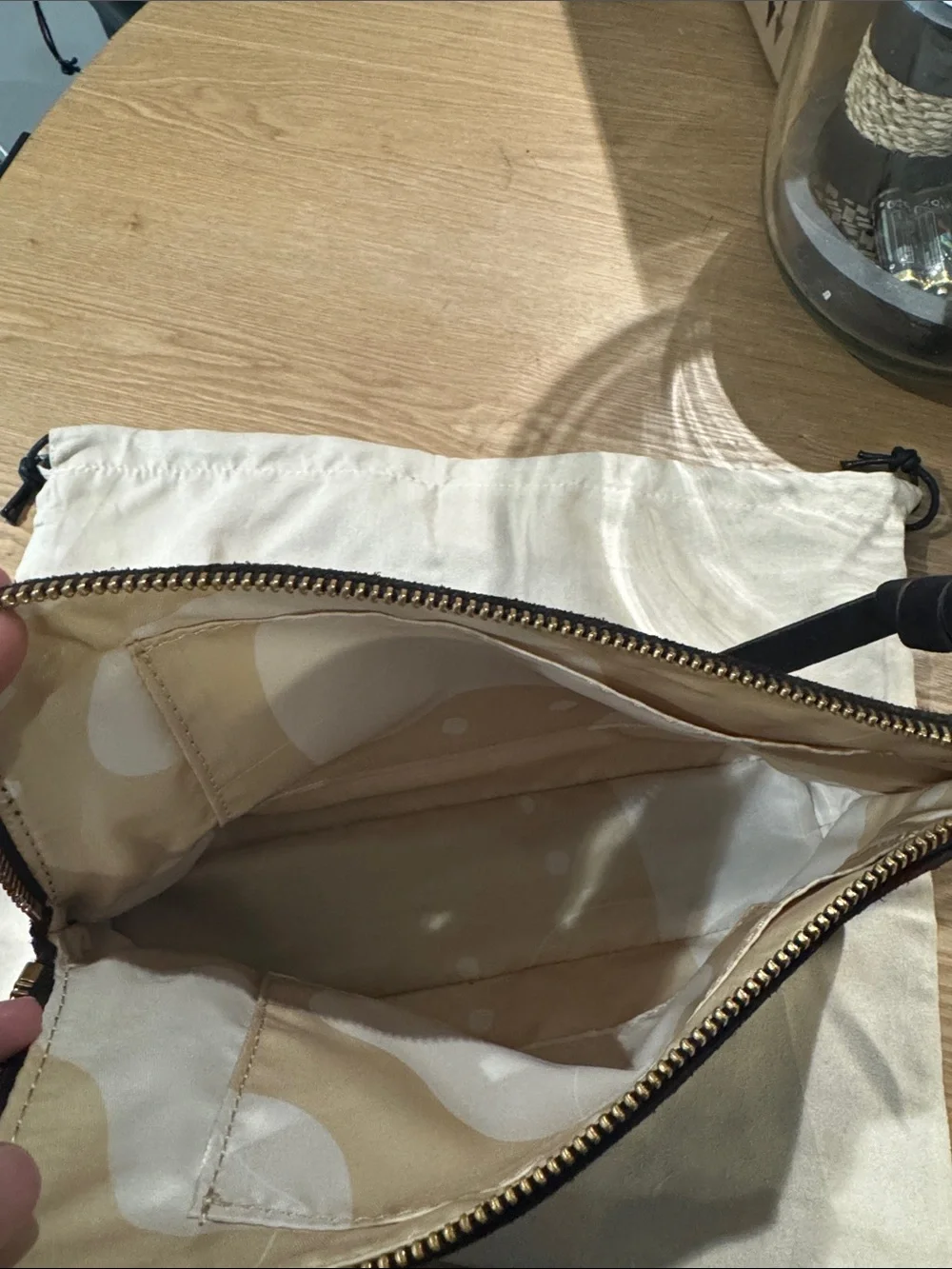 alf the label Dark chocolate Suede Zip Clutch/pouch